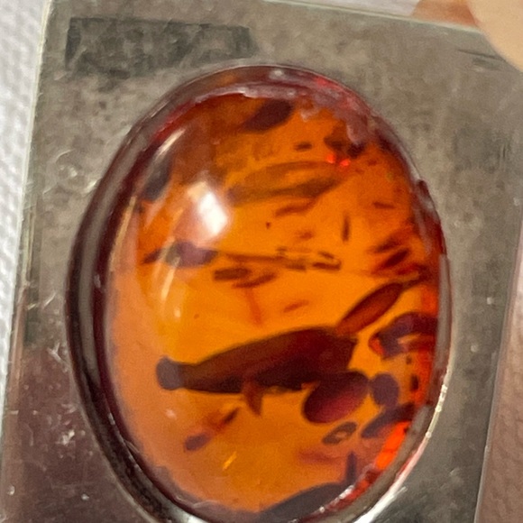 Vintage European Baltic Amber Stud Earrings. - Picture 7 of 8